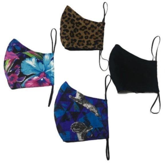 4pk Cotton Masks Leopard, Geo, Black, Trop… - Picture 2 of 9